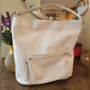 Longchamp Rodeo LX Hobo shoulder bag in White Patent Leather